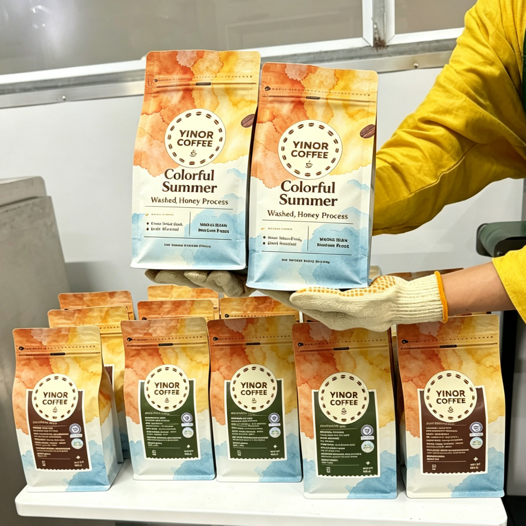 Colorful Summer Medium Roast Yirgacheffe Espresso Blend – 454g Whole Bean, Sweet & Complex